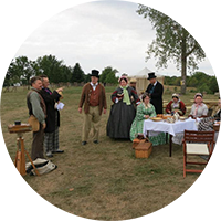 Members readying for a wetplate photo to be taken by Dave Rambow